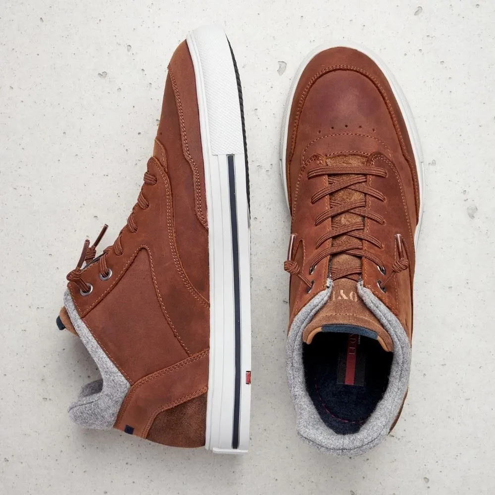 Lloyd Herren High Top Sneaker ELLISON Rauleder Variofootbed BRAUN 22-904-13